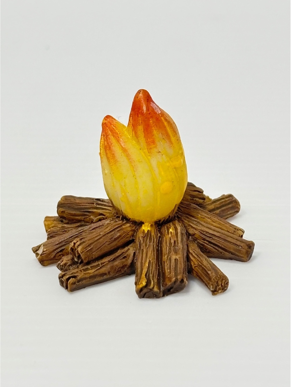 Miniature Decorative Campfire Figurine with Realistic Flame and Wood Detail
